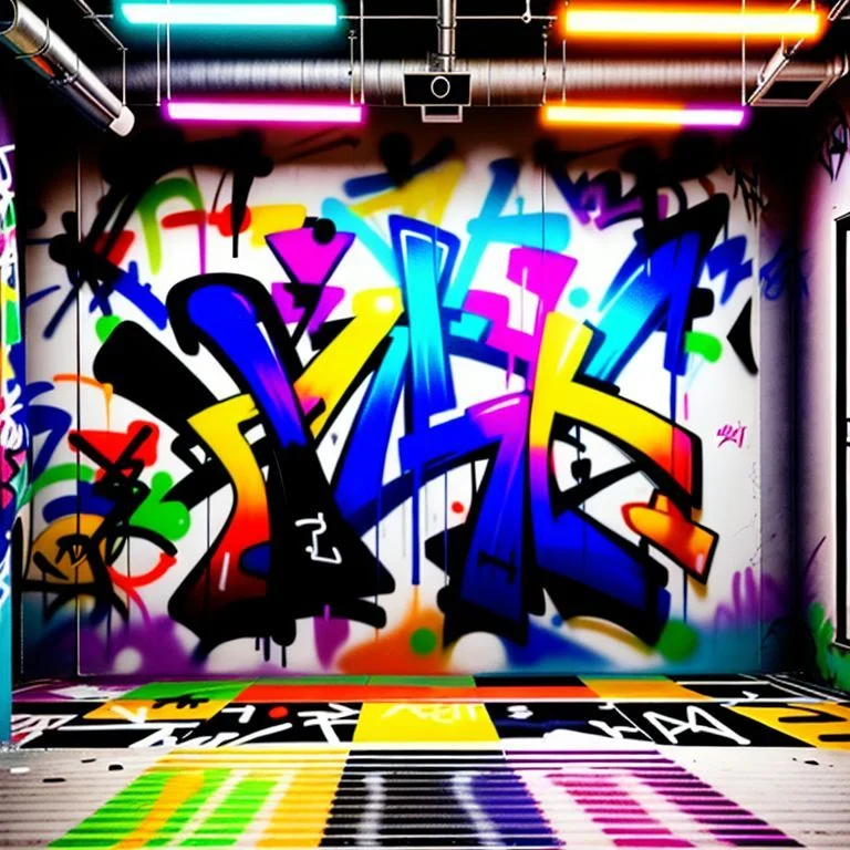 Portrait mural of a pensive figure