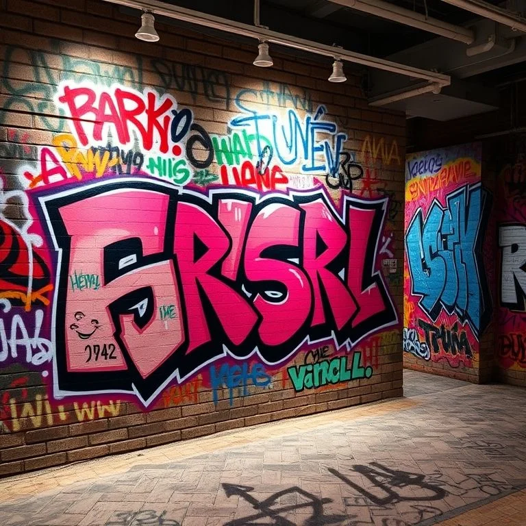 Elaborate wildstyle graffiti on a train car