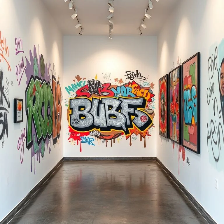 Abstract geometric graffiti with bold colors