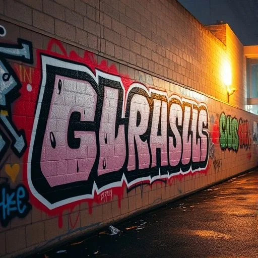 Vibrant light breaking through concrete cracks