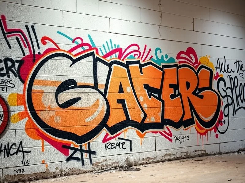 Mural of a stoic mythical creature